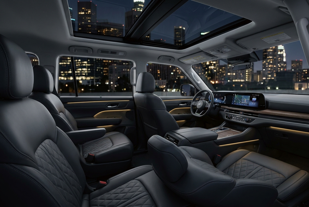 White Nissan Armada Platinum interior